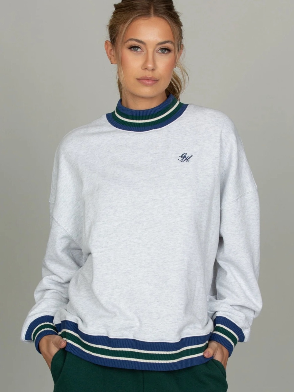 Heather Gray Prep Courtside Mock Neck